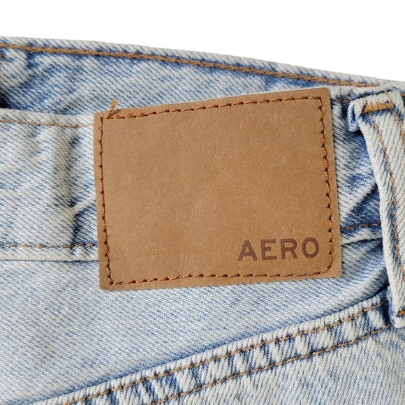 Aeropostale Jeans Women Size 8 32X32 90s Baggy Destroyed Light Wash Cotton New - Picture 3 of 11